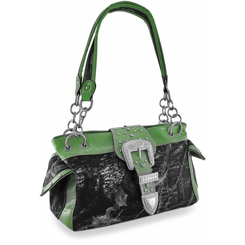 1851 Western Belt Buckle Purse Camouflage Camo Handbag Green
